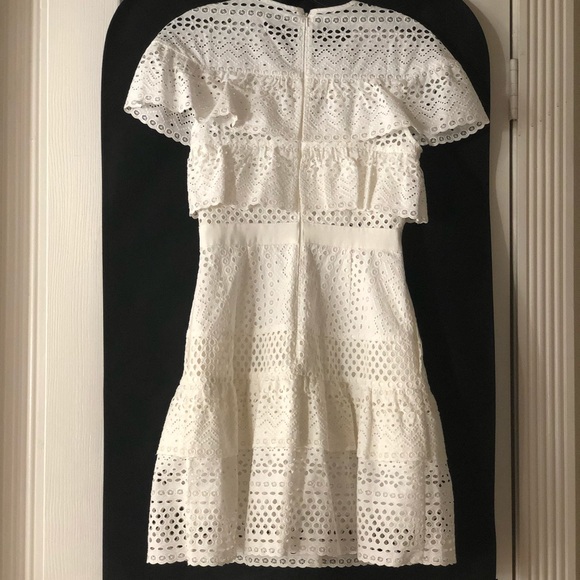 SELF-PORTRAIT Ruffled broderie anglaise mini dress - Picture 5 of 7